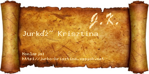 Jurkó Krisztina névjegykártya