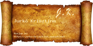 Jurkó Krisztina névjegykártya